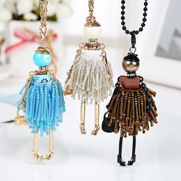 Pendant Necklaces Women Doll Long Necklace Bead Dress Handmade Girl Cute Statement & Pendants Fashion JewelryPendant