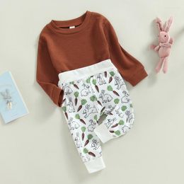 Clothing Sets Baby Girls Autumn Outfit Green Long Sleeve Tops Four Leaf Clover Print Pants