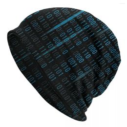 Berets Nerd Code Gift 0 1 Coding Skullies Beanies Caps Unisex Winter Knitted Hat Programmer Hacker Binary Bonnet Hats Outdoor Ski Cap