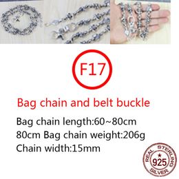 F17 S925 Sterling Silver Pants Chain Bag Chain Trendy Circle Cross Flower Boat Anchor Keychain Versatile Personalized Punk Hip Hop Jewelry Style Gift for Lovers