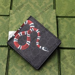 Portafoglio corto da uomo di design animale moda in pelle serpente nero tigre ape porta carte di lusso da donna con confezione regalo