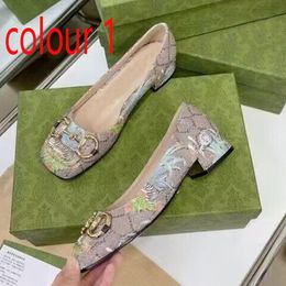 Fashion Shoes Shoes Women Dress Cowhide High Heels Square Coarser Heel 100% Leather Metal Buckle Lady Heeled Boat Shoe Large Size 35 41 42 Genuine Leather Sole