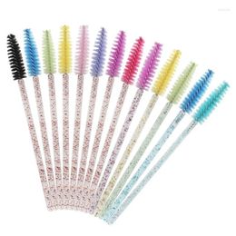 Nail Art Kits Sdatter 50 Pcs Disposable Crystal Eyelash Brush Mascara Wands Applicator Diamond Eye Lash Brushes Extension Women Makeup