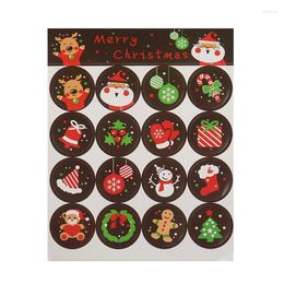 Gift Wrap 10Sheet Merry Christmas Series Pattern Stickers For Envelope Seal Labels Packaging Decor DIY Baking Tag