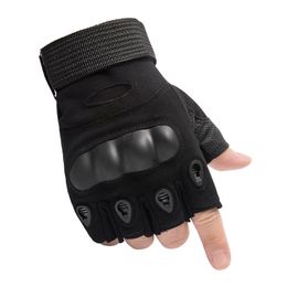 Sports Gloves Half Finger Men's Military Tactical Fingerless Bicycle Cycling Riding Shooting Motor Hiking Hard Knuckle