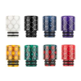 510 Long Snakeskin Resin Drip Tips Honeycomb Wide Cigarette Holder driptip Smoking Pipe Mouthpiece For 510 Thread Smoke RDA RBA Tank Atomizers Mouth Pieces Cover
