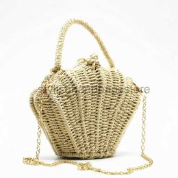 Shoulder Bags Shell-shaped chain small Messenger Bag rattan woven ins shoulder portable beach vacation Str bagstylishhandbagsstore