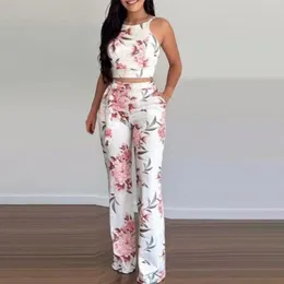 Women's Two Piece Pants 1 Set Easy-wearing Eye-catching Machine Washable Wide-leg Women Casual Two-Piece Trouser Birthday Gift