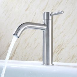 Bathroom Sink Faucets 1PCS Basin For Kitchen Family el Stainless Steel Silver Single Cold Counter 230406
