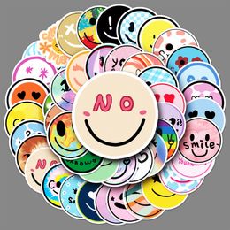 50PCS Round Kids Smile Face Stickers Funny Children's Graffiti Stickers Mixed Phone Case Luggage Waterproof DIY Decal