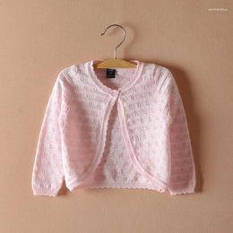 Jackets 3-36m Spring Thin Plain Cute Girls Jacket Kids Pink Child Sweet Cotton Cardigan Coat 1 2 3 Years Old Little Kid Clothes 205019