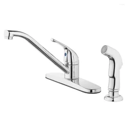 Kitchen Faucets Widespread Single Handle Faucet With Side Spray Chrome