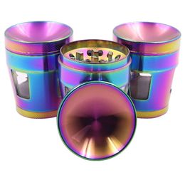 Smoking Concave Tobacco Herb Grinders Cup Style Spice Crusher Pepper tobacco Grinder Zinc Alloy Metal Rainbow