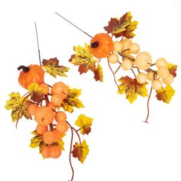 Decorative Flowers Pumpkin Flower Branch Decor Bedroom Home Fake Simulation Ornament Emulation Adorn Fall Leaves Decoration