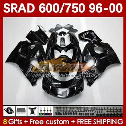 Motorcycle Fairings For SUZUKI SRAD GSXR 750 600 CC 600CC 750CC 96-00 168No.38 GSXR750 GSXR-600 96 97 98 99 00 GSX-R750 GSXR600 1996 1997 1998 1999 2000 Body black stock