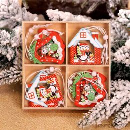 Christmas Decorations Christmas Wooden Pendant Snowflake Xmas Tree Hanging Ornaments Christmas Decorations for Home Gift New Year 2023 R231106