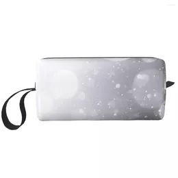 Cosmetic Bags Abstract Silver Background Portable Makeup Case For Travel Camping Outside Activity Toiletry Jewellery Bag