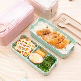 Dinnerware 1000ML Lunch Box 3 Layer Bento Large Capacity Storage With Fork Spoon For School Office Lunchboxes