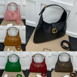 Luxury Handbag Shoulder Bag Brand Designer Seams Magnetic Double G Leather Bags Women's Clamshell Crescent Shape Bags Adjustable Shoulder Strap