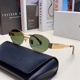 Designer Sunglasses Oval Metal Sunglasses Frames With Metalized Logo and Box UV 400 Fashion Good Sunglass for Men To Vacation and Travel