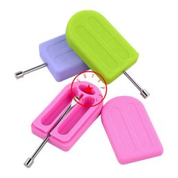 Colorful Silicone Portable Dry Herb Tobacco Oil Rigs Nails Tip Straw Spoon Storage Box Handpipes Smoking Cigarette Holder Stash Case Waterpipe Bong Dabber