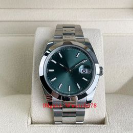 2023 QC Check Luxurys Relógio de Pulso Platinum Mint Green Watch 41mm Relógio Automático Masculino Pulseira Mecânica Automática Relógios Masculinos Relógios de Pulso Impermeáveis 126300