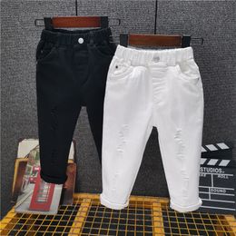 Jeans Boys' Jeans Version White Broken Cave Denim Trousers Denim Children's Jeans Children's Jeans Street Clothing 230406