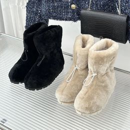 Winter New Thicken Natural Fur Snow Boots Women Luxury Round toe Wool Ankle Boots Warm Comfortable Plush Short Boots Woman