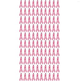 Brooches 100pcs Breast Cancer Awareness Brooch Lapel Pins Pink Ribbon Love Pin Bag Womens