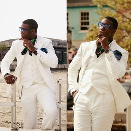 Men's Suits Blazers White men's wedding dress tuxedo single chest lapel jacket set handsome party ball 3Pcs jacket vest pants set 230406