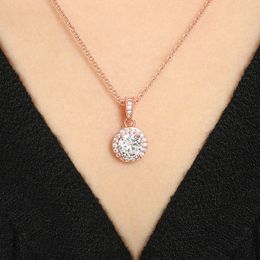 High-end round Diamond Pendant Clavicle Chain Advanced Design SUNFLOWER Full Diamond Inlaid Ring Necklace