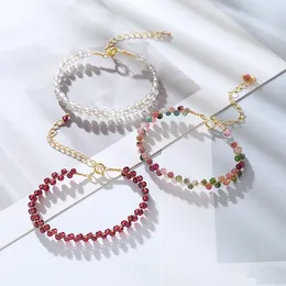 Charm Bracelets Elegant Forest Style Bracelet For Women Fashion Jewellery With Handwoven Pomegranate Amethyst And Moonstone Bangle