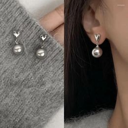 Dangle Earrings Arrival Drop Fashion Metal Classic Grey Heart Light Luxury Simple Pearl Female Jewellery