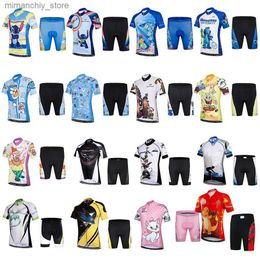 Cycling Jersey Sets KEYIYUAN High Quality Kids Cycling Clothing Suit Boy Girl Bike Jersey Set Child Short Seve MTB Wear Riding Bicyc Clothes Q231107