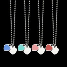 designer LOVE jewelry women Necklace luxury Double Heart Necklaces 925 silver Jewelry as gift with box 001253o