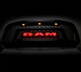 Suitable for Pickup Dodge Ram 1500 2013-2018 Honeycomb Mesh Grille Dodge Ram Grille with Red and White LED Lights