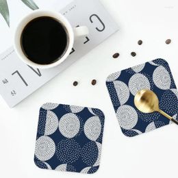 Table Mats Moon Phases Repeat Pattern Coasters PVC Leather Placemats Waterproof Insulation Coffee Kitchen Dining Pads Set Of 4
