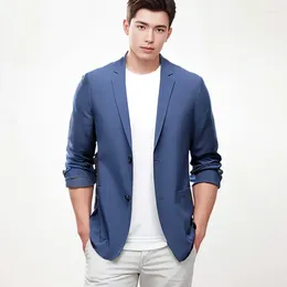 Men's Suits Summer Thin Mens Blazer Jacket 2023 Arrivals Smart Casual Classic Fashion Breast Slim Fit Male Suit Coat Lightweight Brazer