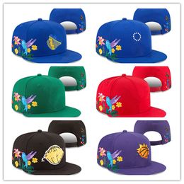 2023 Basketball Snapback Hats Team Blue Red Black Purple Colour Flowers Bird Cap Teams Snapbacks Adjustable Mix Match Order All Caps