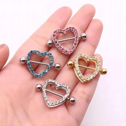 Heart Gem Dangle Nipple Rings Chain Nipple clip Shield Ring Body Jewellery Nipple Shield Rings Jewellery Helix Piercing Barbell