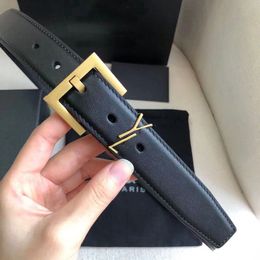 Designer Genuine Leather belt with Mirror - Classic Unisex Mosch 3.0cm Width, Luxury Gift in Black and White with Box