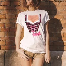 Women's T Shirts Creative Big Boobs Funny 3d T-shirt Women White Casual Short Sleeve O-neck Novelty Sexy Breast Cool Shirt 590