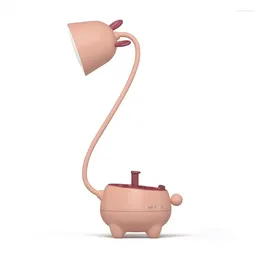 Night Lights Cartoon Cute Animal Usb Recharge Battery Led Table Light Eye Protection Warm Desk Lamp Teenager Room Decor