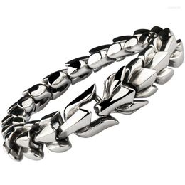 Charm Bracelets 316L Stainless Steel Dragon Bracelet For Men Women Keel Chain Viking Vintage Punk Fashion Jewelry Gifts Trend Bangle