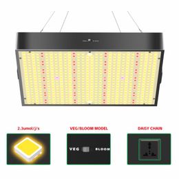 LED Grow Light Full Spectrum Timer Switch Plant Lamp For Plants Flower Seeds Indoor Gardening Hydroponic 0-10V Dimming Daisy Chain Function Quiet Fan VEG & Bloom Mode