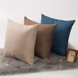 Pillow Solid Colour Linen Zipper Pillowcase Thickened Square Bedroom Bedside Living Room Sofa Car Cover 45 45cm