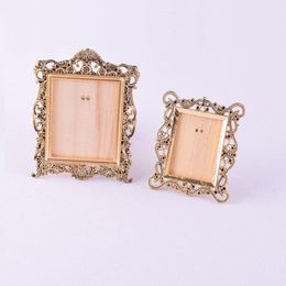 Decorative Figurines Objects & DollHouse Miniature Vintage Po Frame Tabletop Display Picture Furniture Home Decor Gold Retro Rectangle