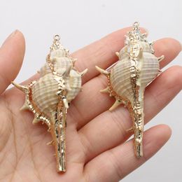 Pendant Necklaces Natural Seashell Metal Crafts Ornaments Tiny Shell Conch Cowire Beads Charms Pendants For Jewelry Making DIY AccessriesPen