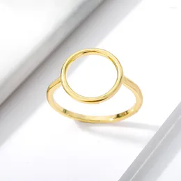 Cluster Rings Pure Brass Geometric Open Circle Ring Boho Minimalist Knuckle Anillos Mujer Gold Plated Accessories For Women Jewellery