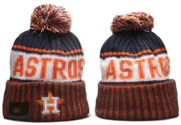 Astros Beanies Houston Bobble Hats Baseball Ball Caps 2023-24 Fashion Designer Bucket Hat Chunky Knit Faux Pom Beanie Christmas Sport Knit hat a0